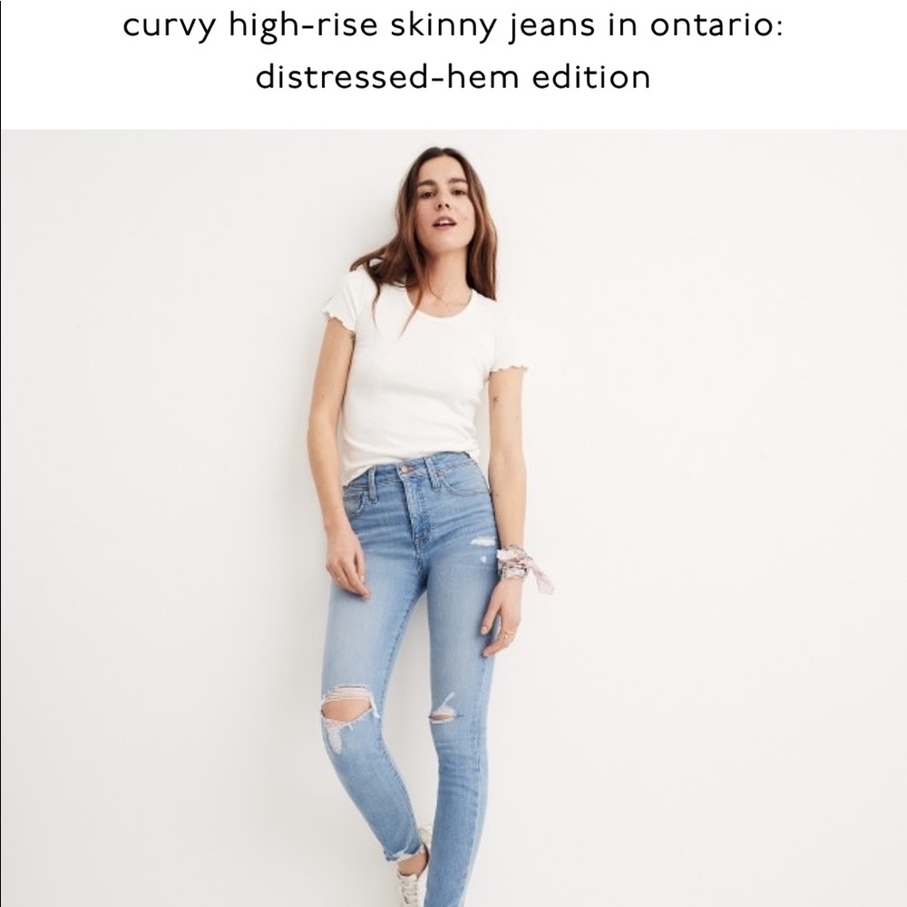NWOT Madewell High Rise Curvy Fit Skinny Jeans